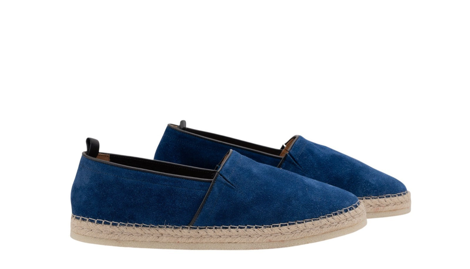 $750 TESTONI "Capri" Espadrillas Shoes Unlined Suede Sea - Made in Italy