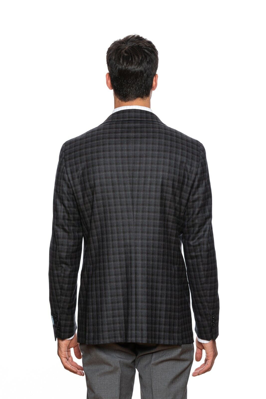 $2190 BELVEST Wool 120's Gray Check Jacket 42 US / 52 EU Drop 8R Slim F/W 2018