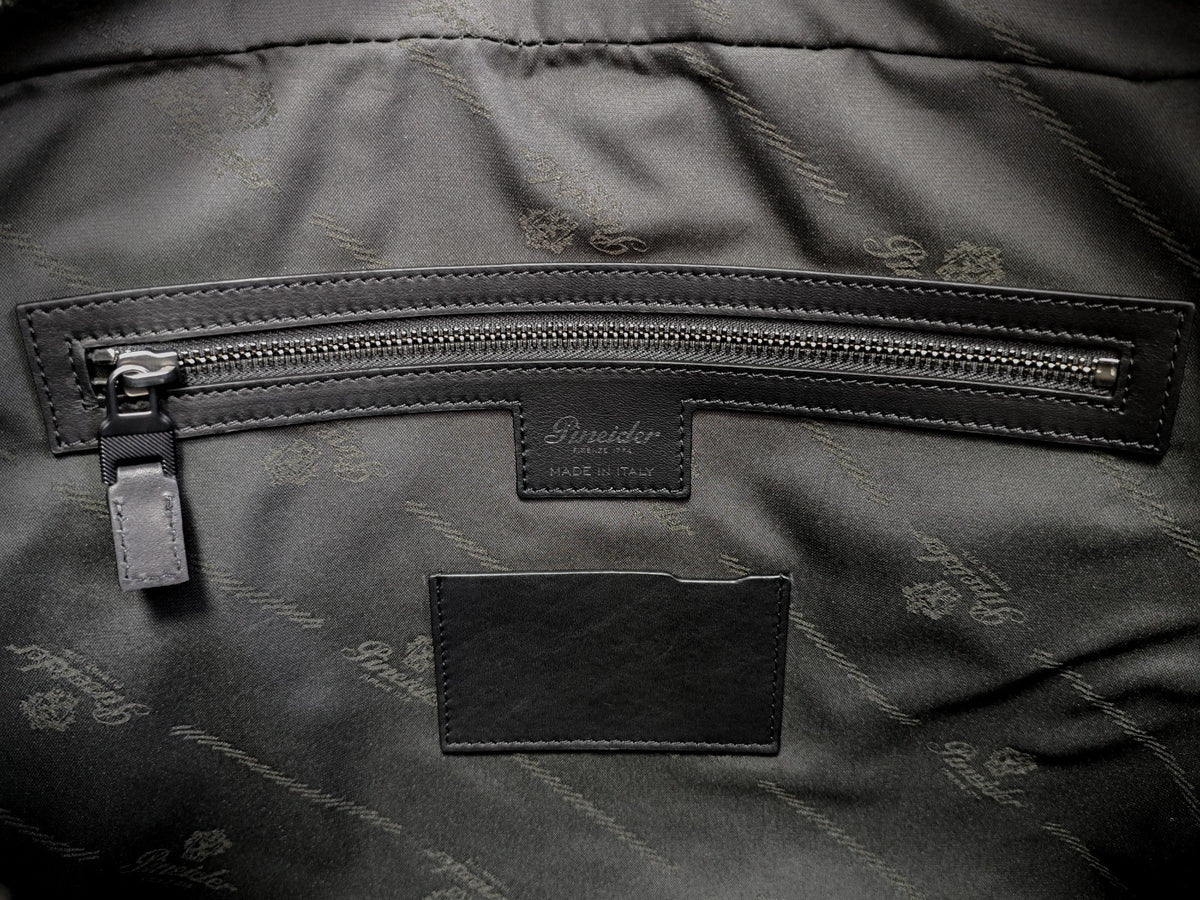 1240$ PINEIDER FIRENZE "Metro Smooth" Black Calf PC Briefcase Bag Document Case