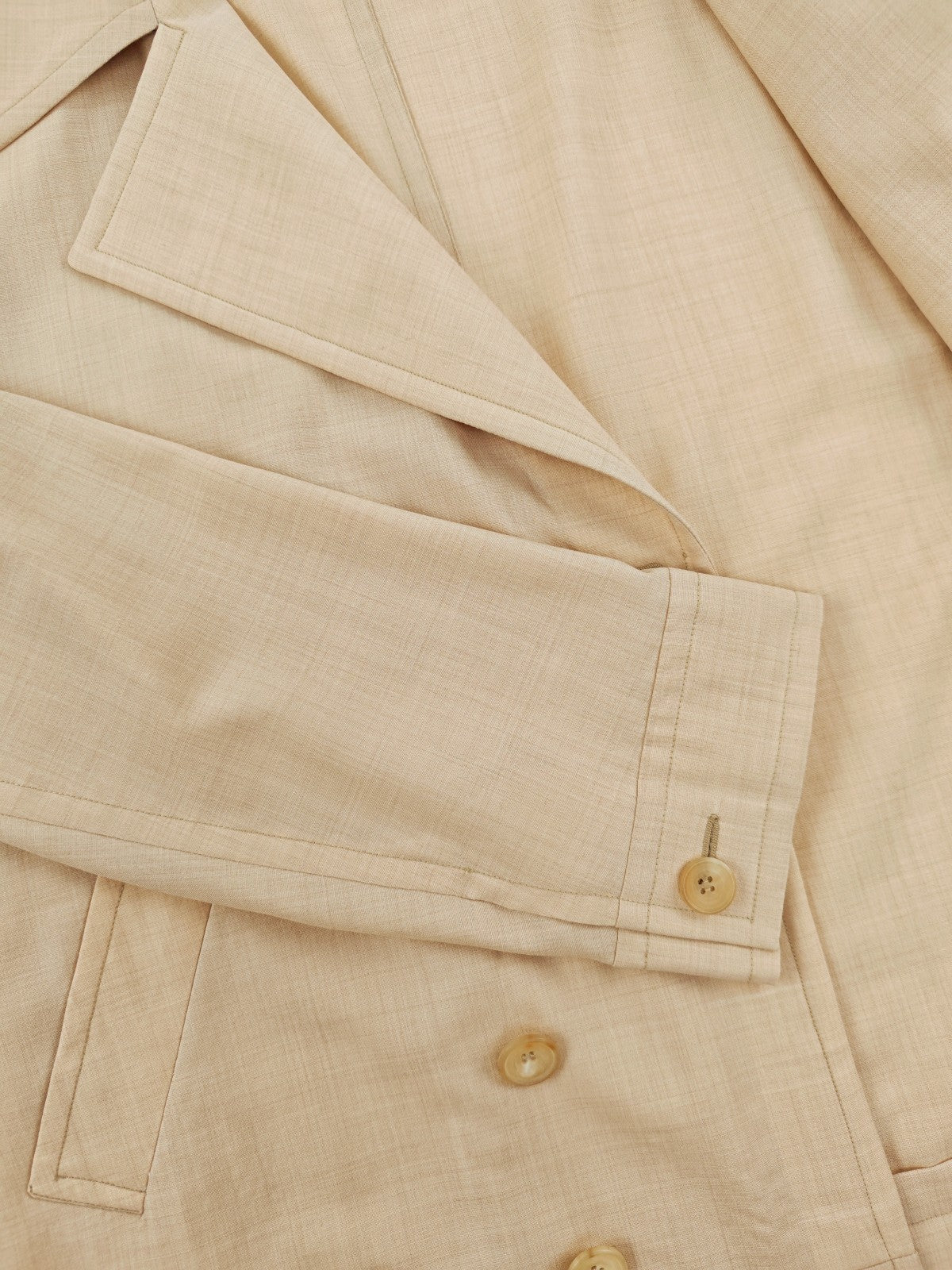 $1470 RUBINACCI NAPOLI Beige Caban Jacket Coat Fine Wool 40 US / 50 EU