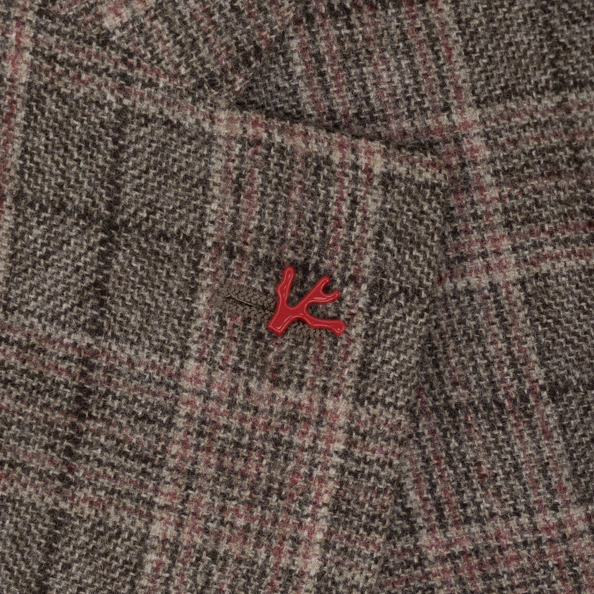 $6850 ISAIA NAPOLI "Capri" Gray - Dark Pink Suit Flannel Wool 40 US / 50 EU 7R