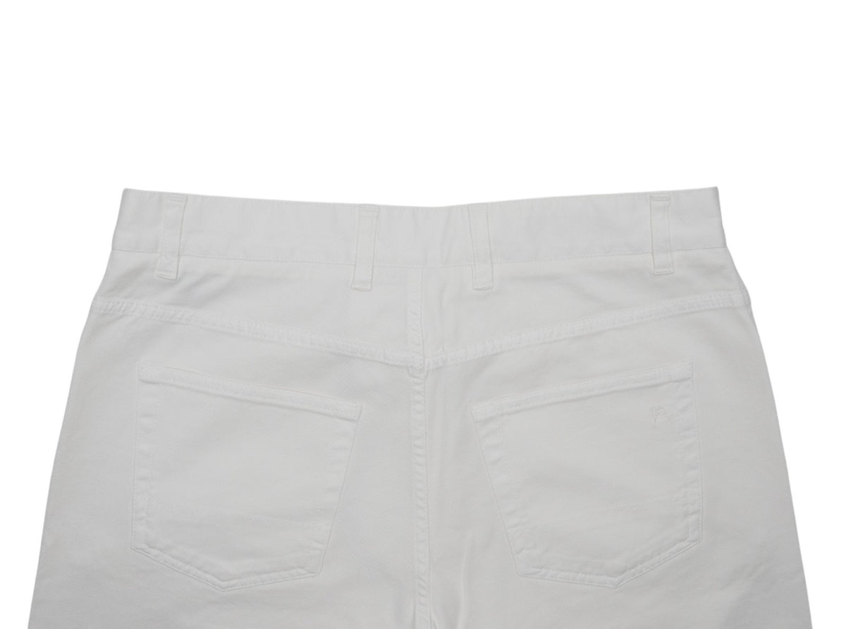 690$ ISAIA NAPOLI White 5 Pockets Denim Jeans Pant Cotton Slim Fit 34 US / 50 EU