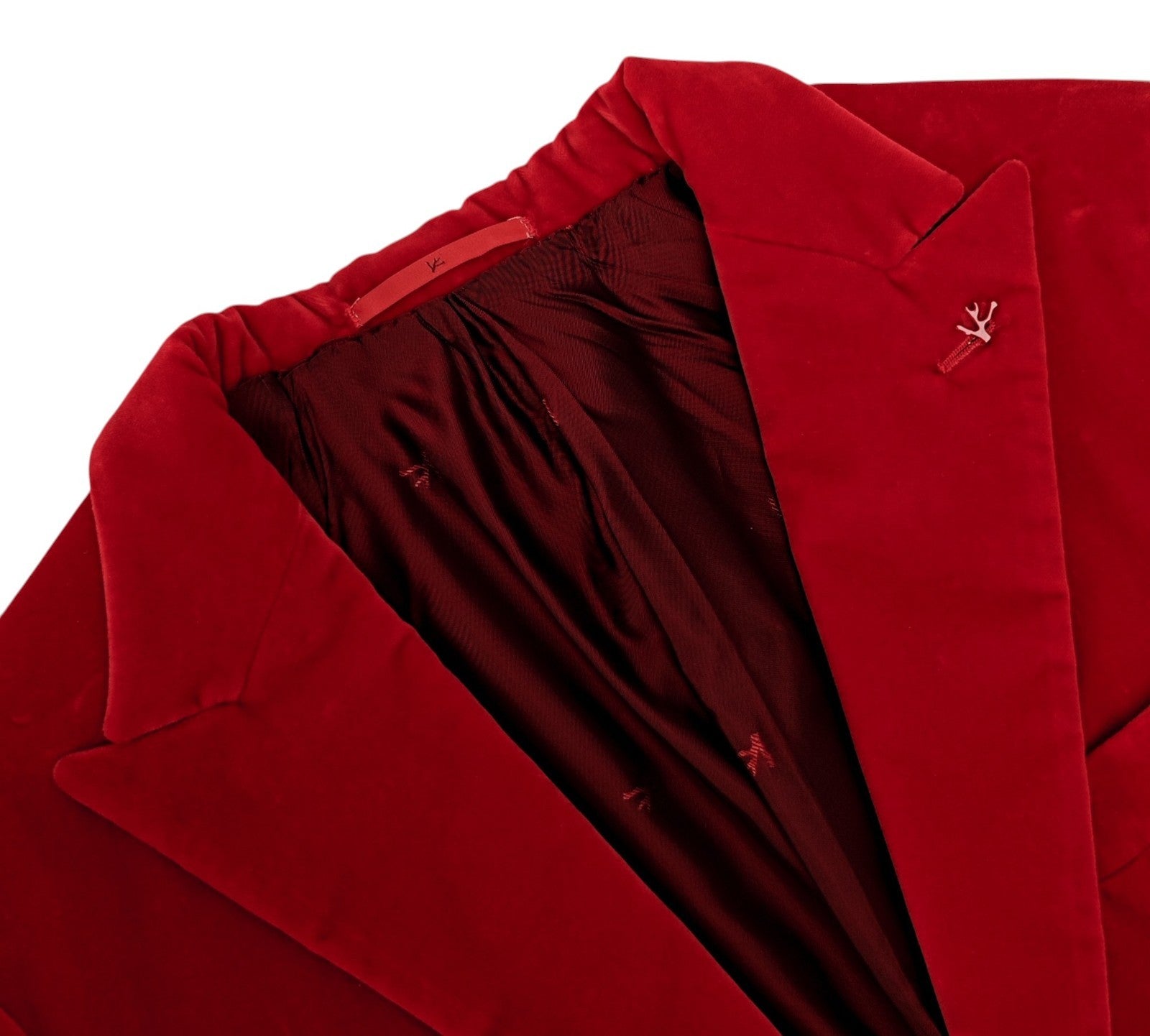 $5300 ISAIA "Capri" Red Peak Lapel Jacket Sport Coat Velvet Cotton