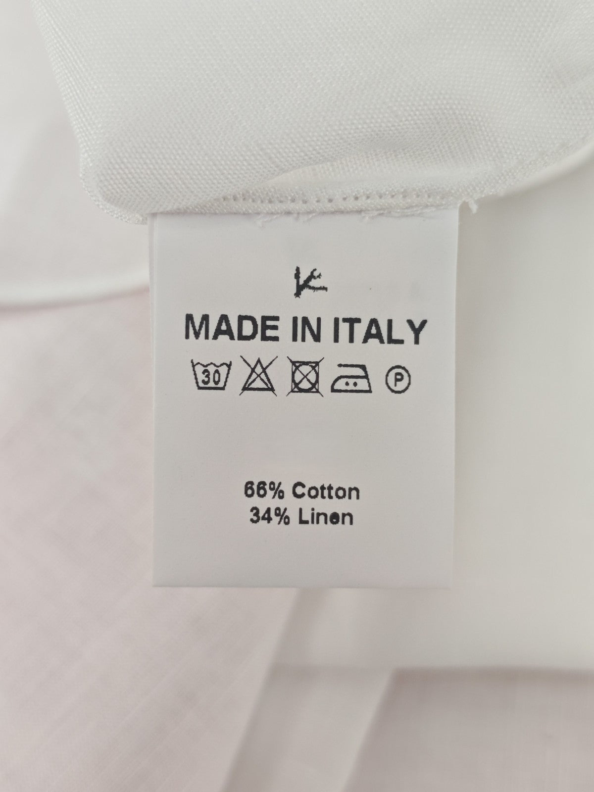 850$ ISAIA NAPOLI "Mix" Hand-Sewn Dress Shirt White Cotton - Linen 17.5 - 44