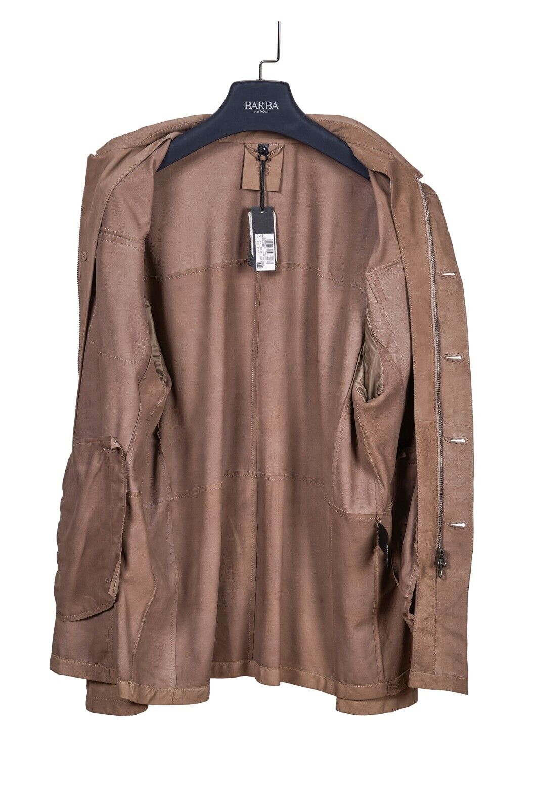 1100$ MINO RONZONI 1953 Made in Italy Overshirt Jacket Brown Leather Sz M