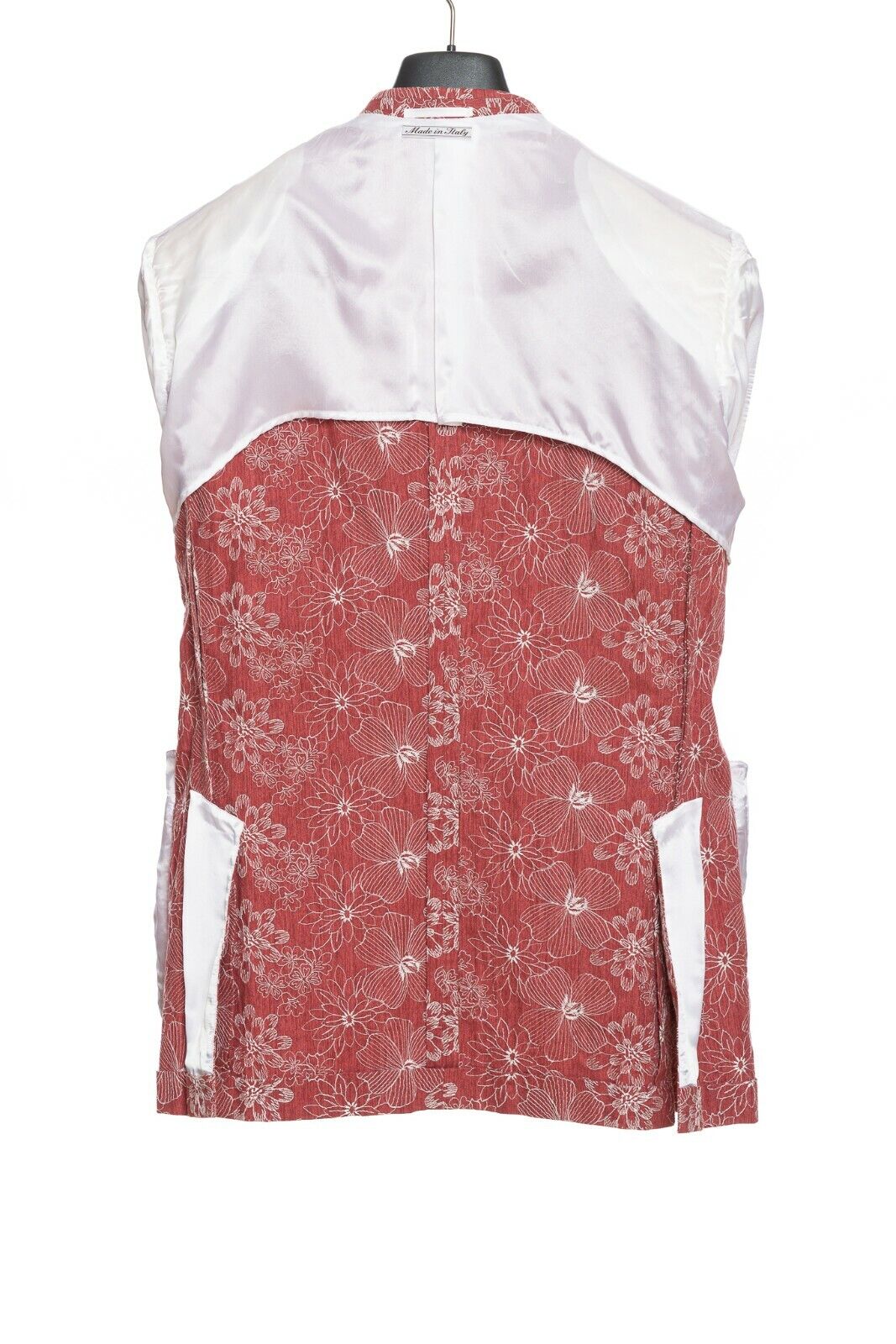 2450$ BELVEST Red-White Cotton Flowers Jacket Blazer Work of Art 40 US 50 EU 7R