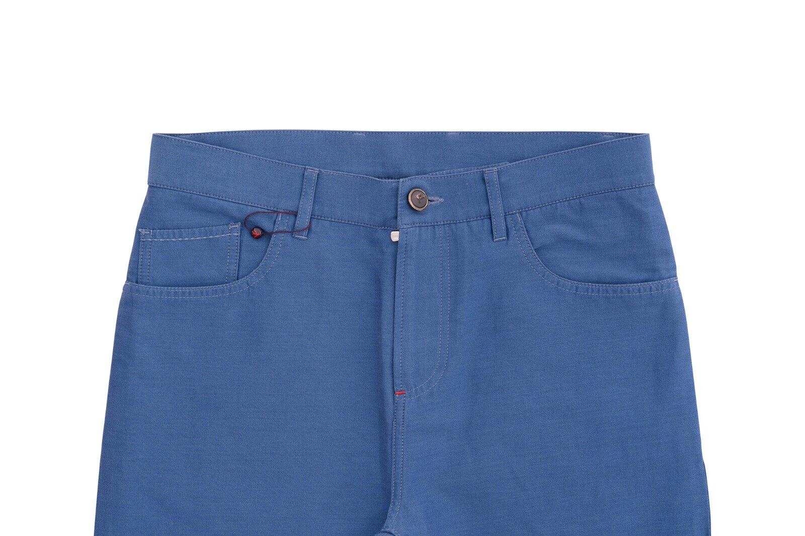 690$ ISAIA NAPOLI Blue Denim 5 Pockets Pant Cotton  / Linen 32 US / 48 EU