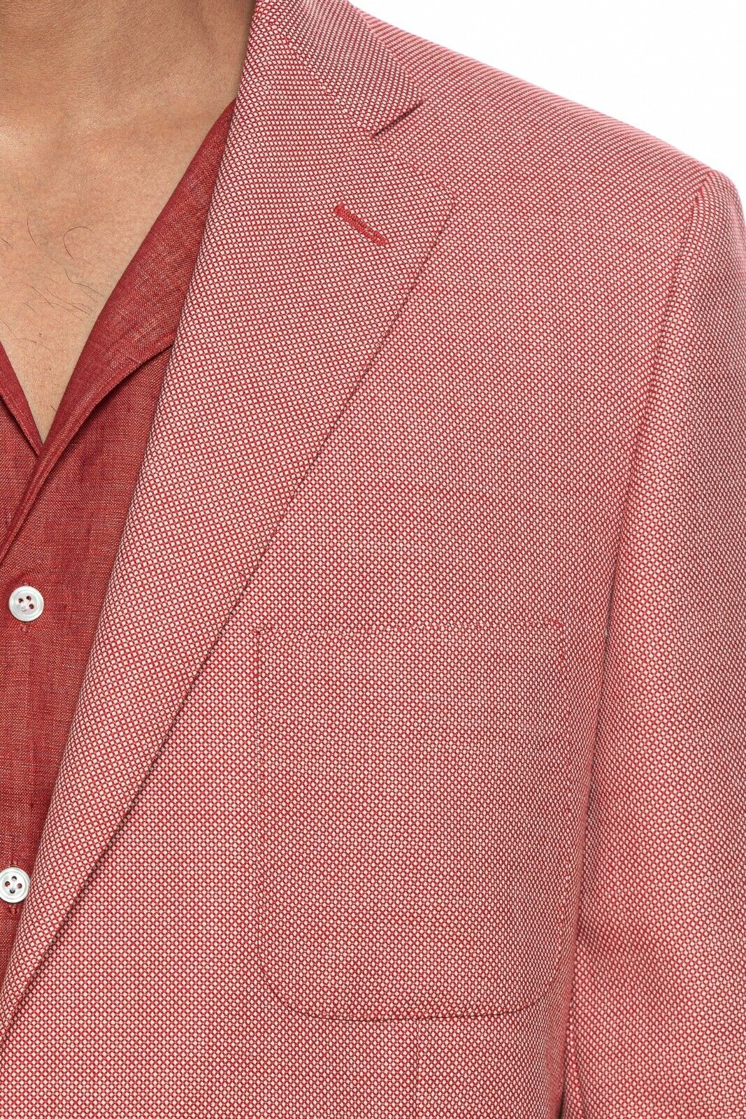 BELVEST Light Red Wool Cotton Honeycomb Jacket Blazer 46 US / 56 EU 7 R