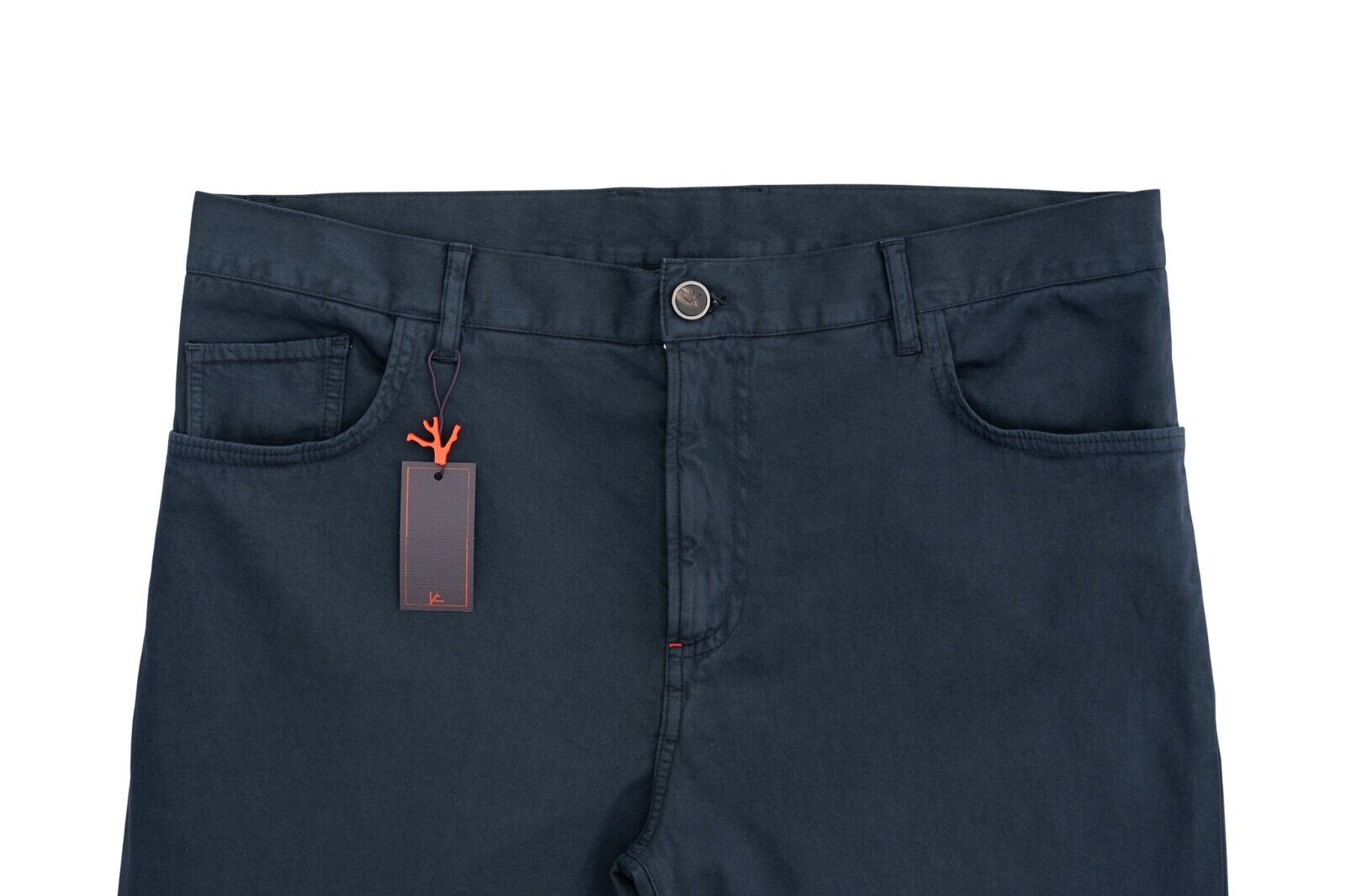 850$ ISAIA NAPOLI Blue 5 Pockets Trousers Pant Cotton / Cashmere 36 US / 52 EU