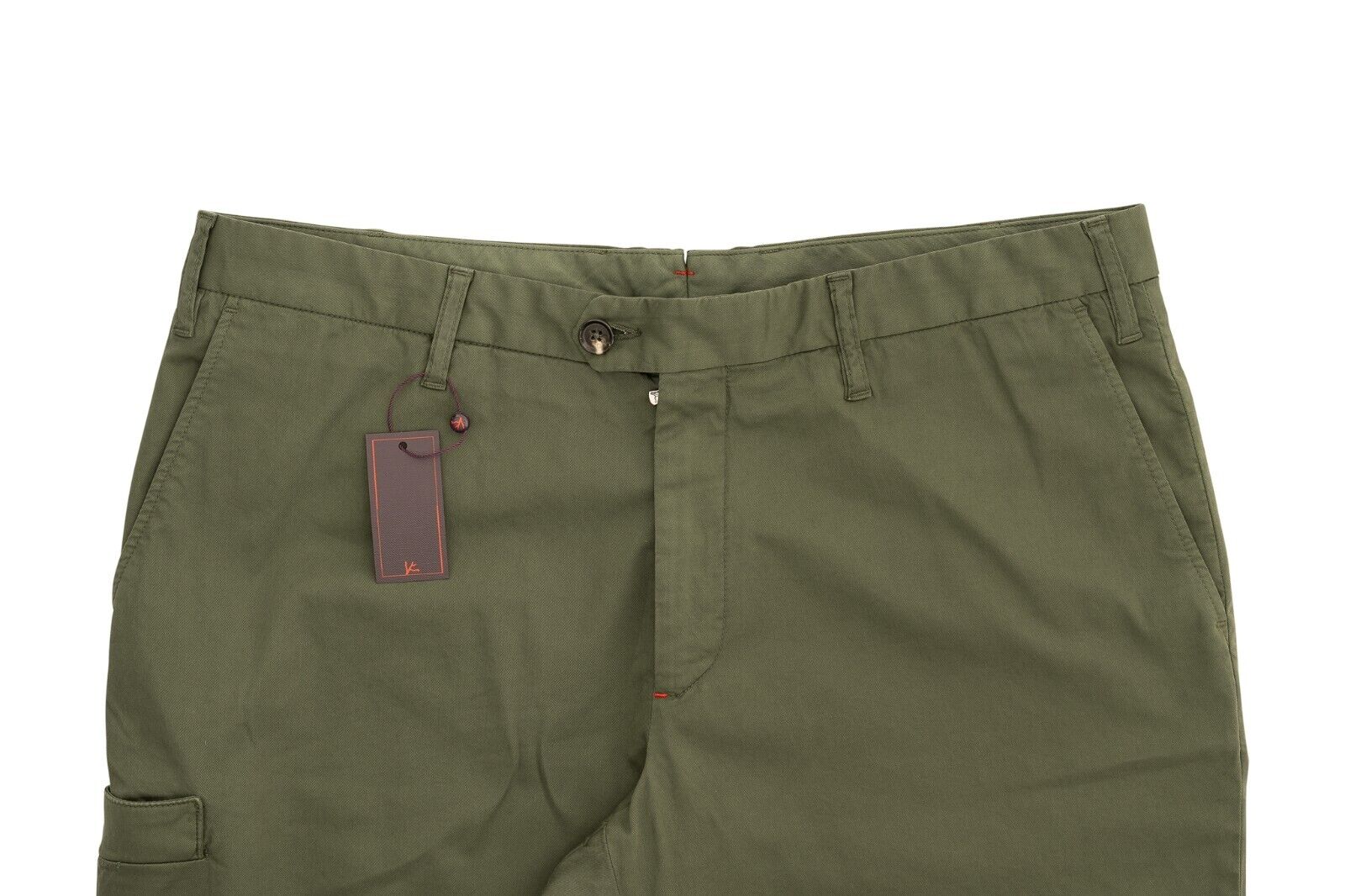 650$ ISAIA NAPOLI Green Chino Sport Short Pant Cotton Made in italy