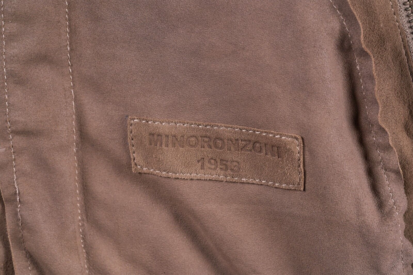 1100$ MINO RONZONI 1953 Made in Italy Overshirt Jacket Brown Leather Sz M