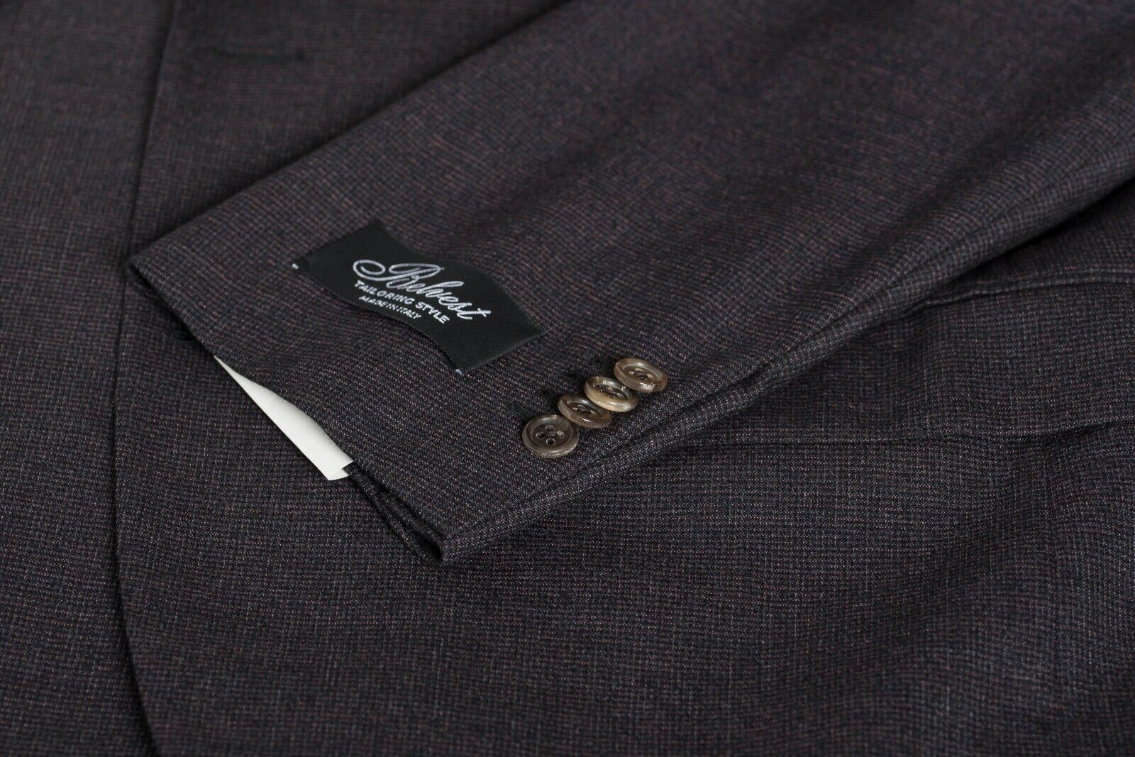 $2780 Belvest Wool Dark Gray + Magenta Suit 44 US / 54 EU  Drop 7R