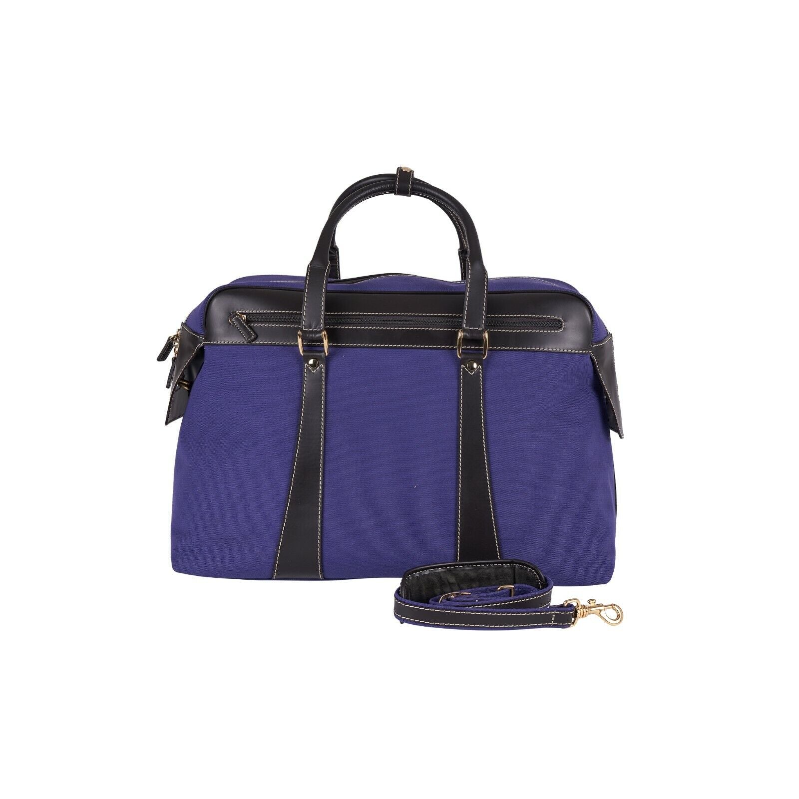$880 LUXURY T.ANTHONY NEW YORK Violet Duffle Bag Weekender Travel Leather Canvas