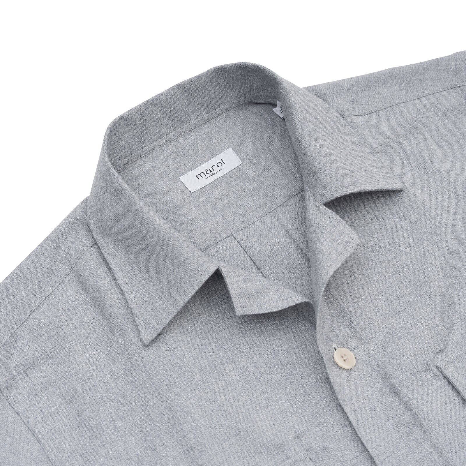 1400$ LUXURY MAROL BOLOGNA Safari Jacket Light Blue Shirt Cashmere Blend 16 - 41