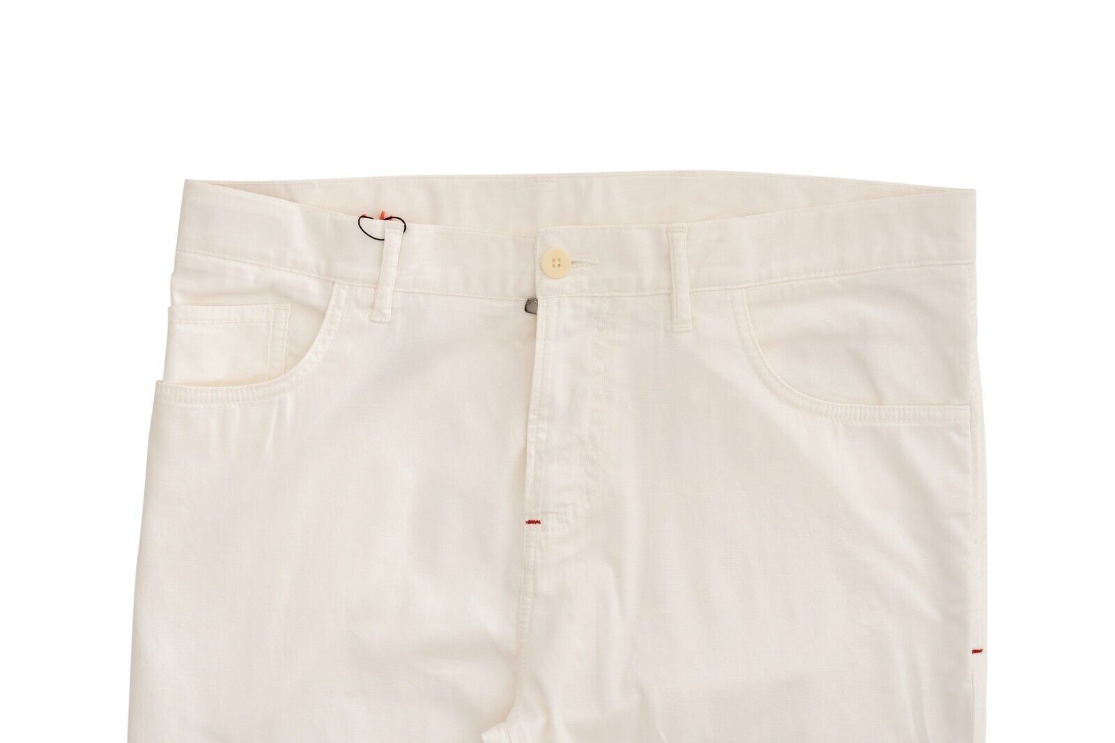 990$ ISAIA NAPOLI Ivory 5 Pockets Trousers Sport Pant Cotton