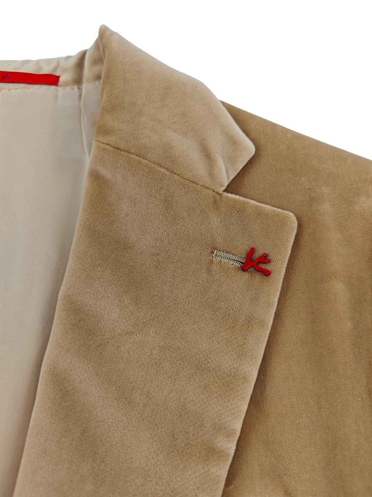 $5500 ISAIA NAPOLI "Amalfi" Champagne Hand Sewn Jacket Sport Coat Velvet Cotton