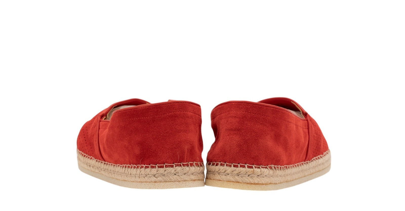 750$ TESTONI Espadrillas "Capri" Shoes Perf. Suede Red Glow 8 UK / 9 US / 42 IT