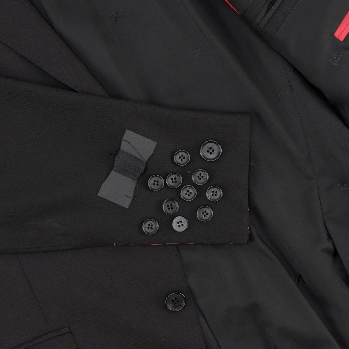 $7120 ISAIA "Gregorio" Black Suit Hand-Sewn Wool Aquaspider Water Repellent