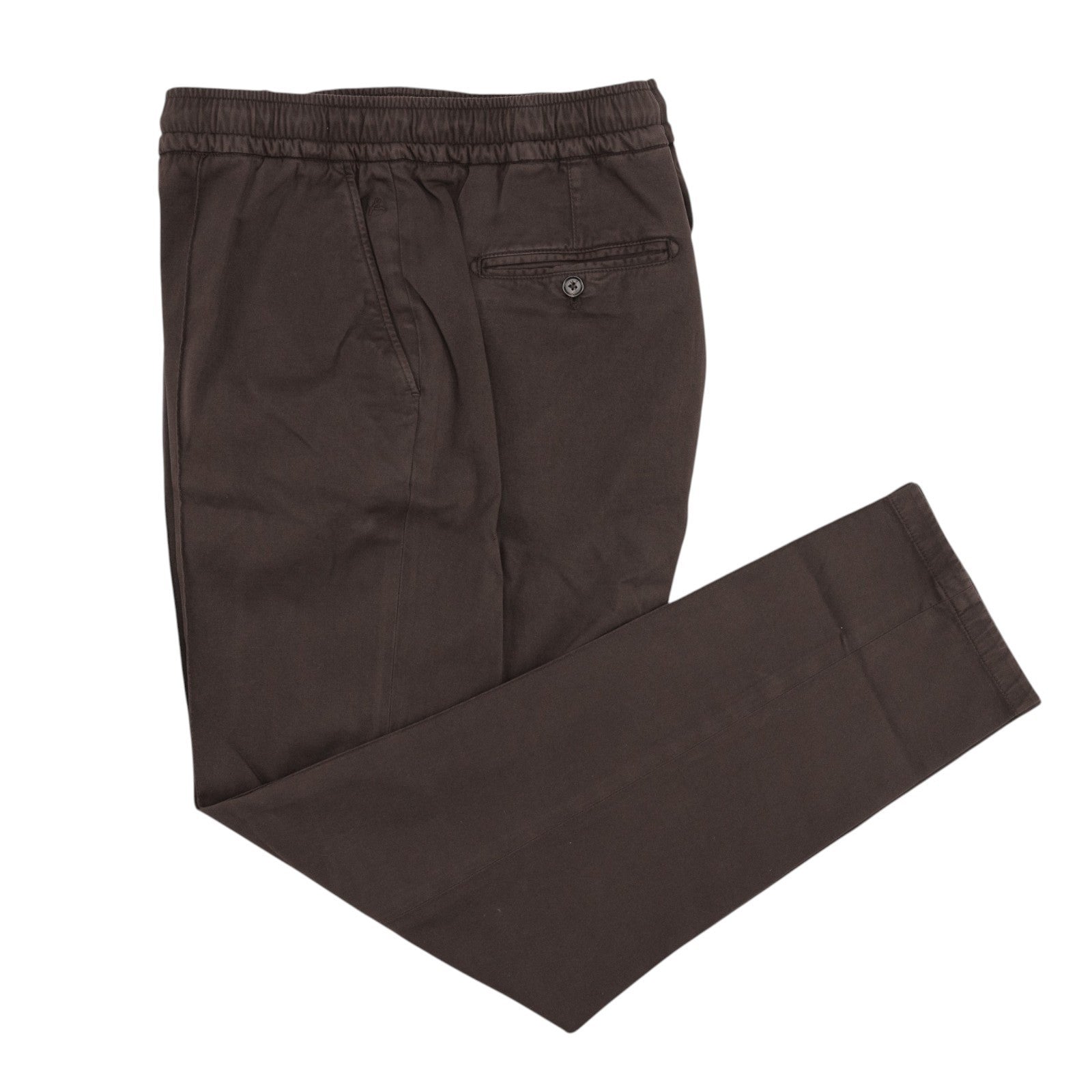 1290$ ISAIA NAPOLI Brown Drawstring Pant Cotton - Cashmere Relaxed 44 US / 60 IT