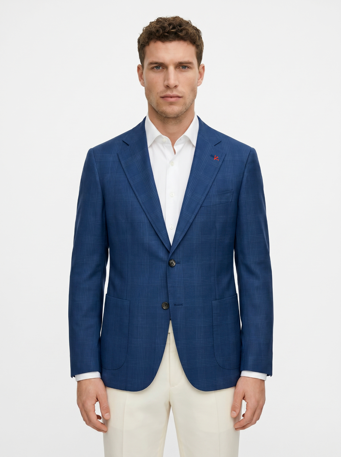 $4900 ISAIA NAPOLI "Capri" Blue Sport Coat Sea Cotton Island 40 US / 50 EU 8R