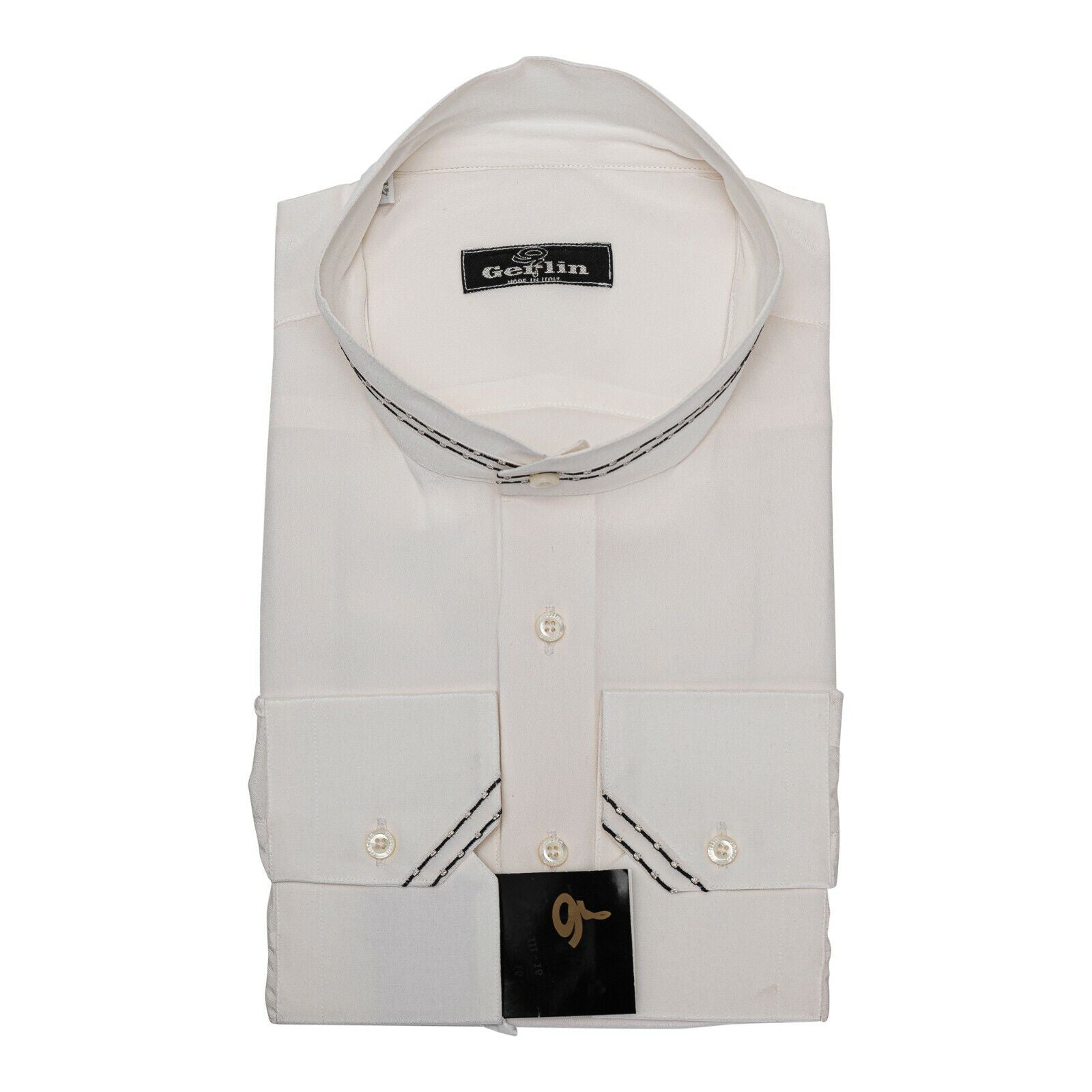 LUXURY 1400$ GERLIN Korean Shirt White 100% Silk Crêpe 16-41 BIJAN