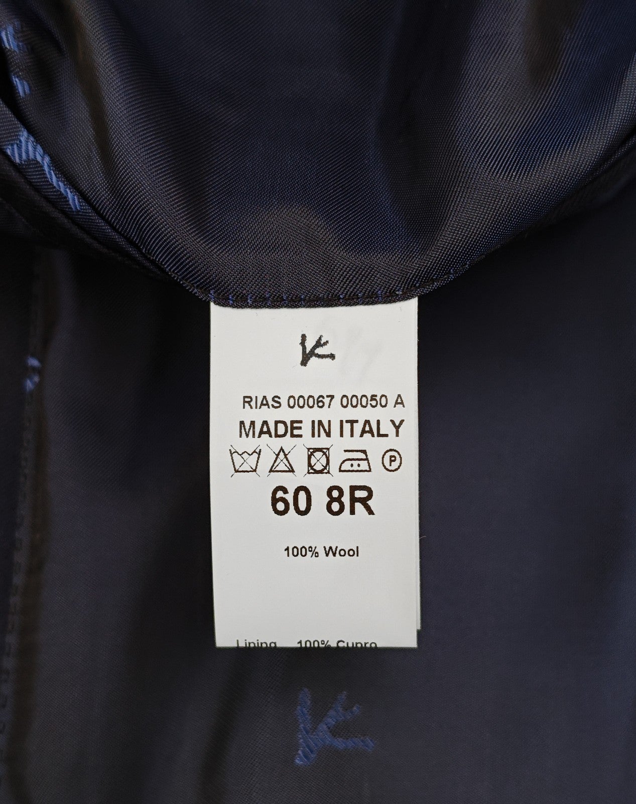 $6400 ISAIA "Gregorio" Blue Navy Hand-Sewn Suit Fine Wool 50 US / 60 EU 8R