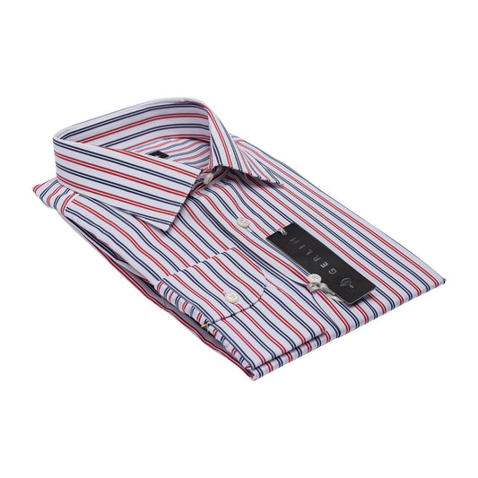 690$ ITALIAN LUXURY GERLIN Shirt Striped White Cotton 16 - 41 - 2A BIJAN