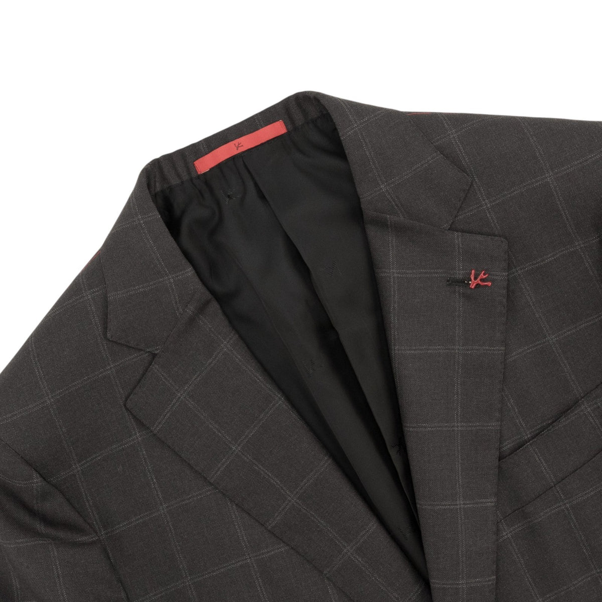 $6850 ISAIA NAPOLI "Gregorio" Dark Gray Suit Hand-Sewn Fine Wool Checks