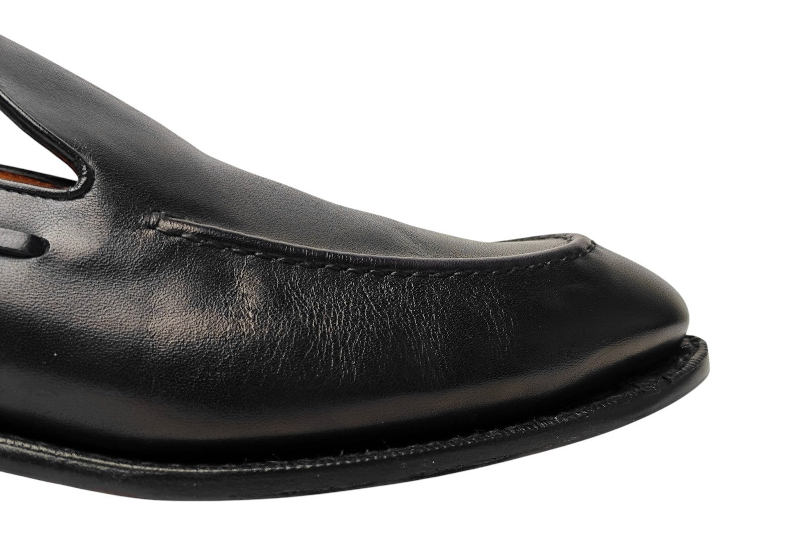 1350$ TESTONI "Piuma" Loafer Shaded Calf Concrete / Black 8 UK / 9 US / 42 IT