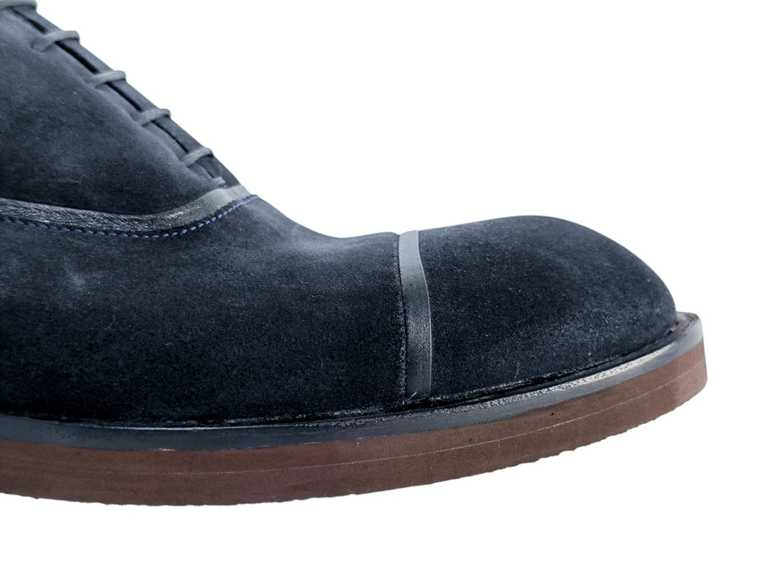 850$ TESTONI Bologna 1929 Gressoney Oxford Shoes Navy Eco Suede 8 UK 9 US 42 IT