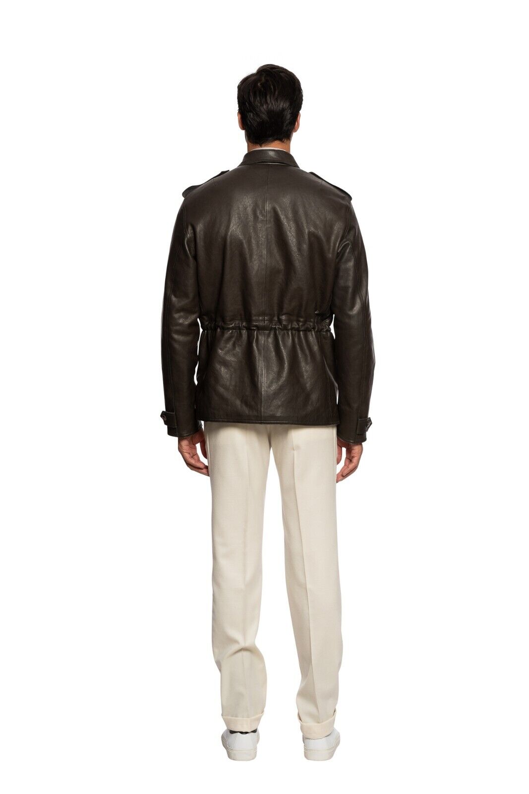 $2200 BOGLIOLI Dark Brown Jacket Coat Padded 100% Leather 40 US / 50 EU
