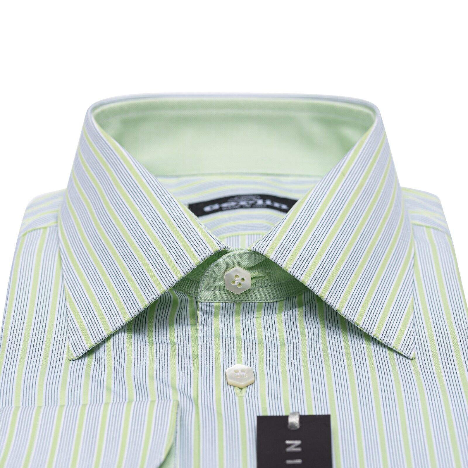 690$ LUXURY GERLIN Shirt Acid Green ALUMO Cotton 16 - 41 - 8N BIJAN