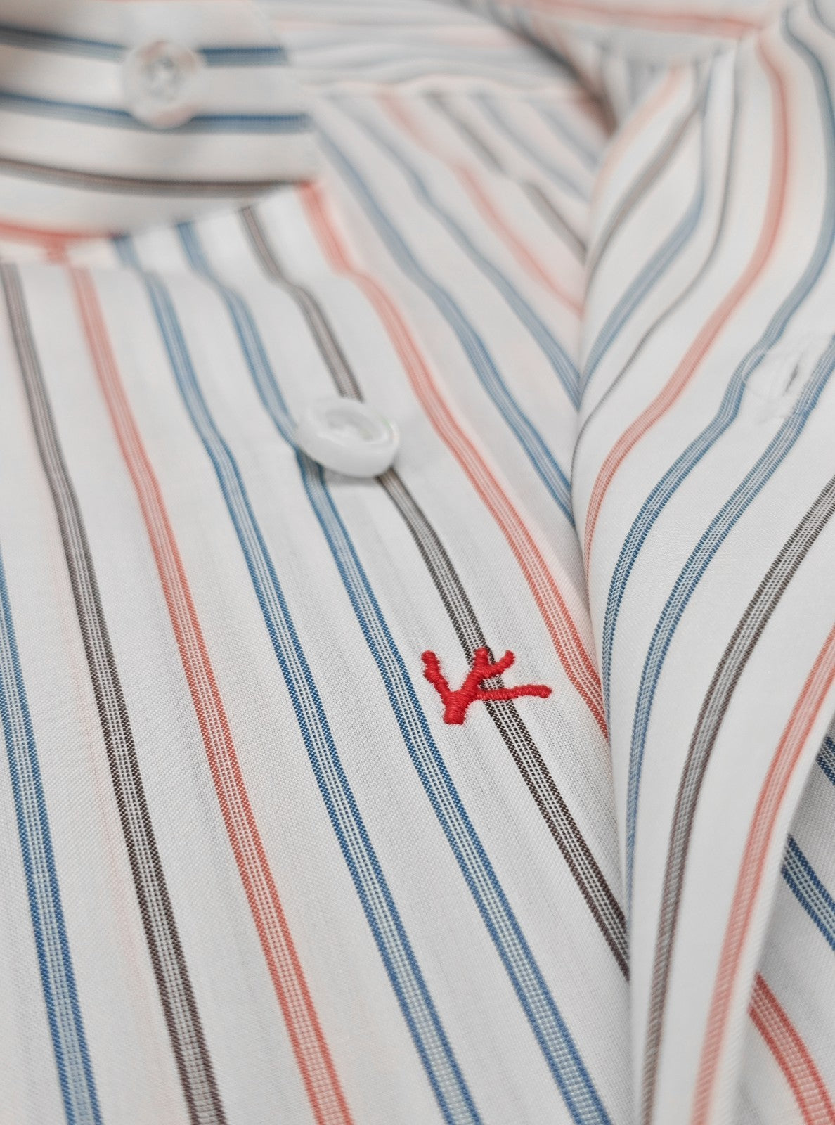 740$ ISAIA NAPOLI "Mix" Dress Shirt White mix Striped Fine Cotton 16.5 - 42