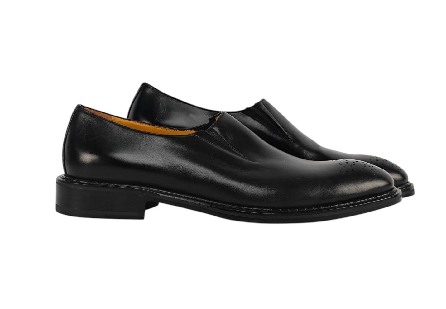 1400$ TESTONI "Venezia" Slip On Shoes Calf Black Goodyear Welted 8 UK 9 US 42 IT