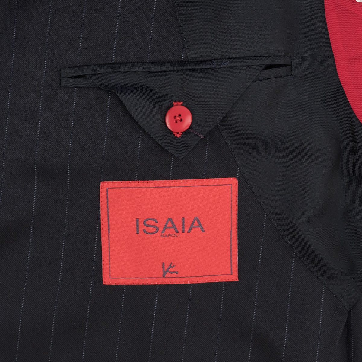 $6600 ISAIA NAPOLI "Capri" Blue Midnight Suit Fine Wool 4 Season 46 US 56 EU 8R