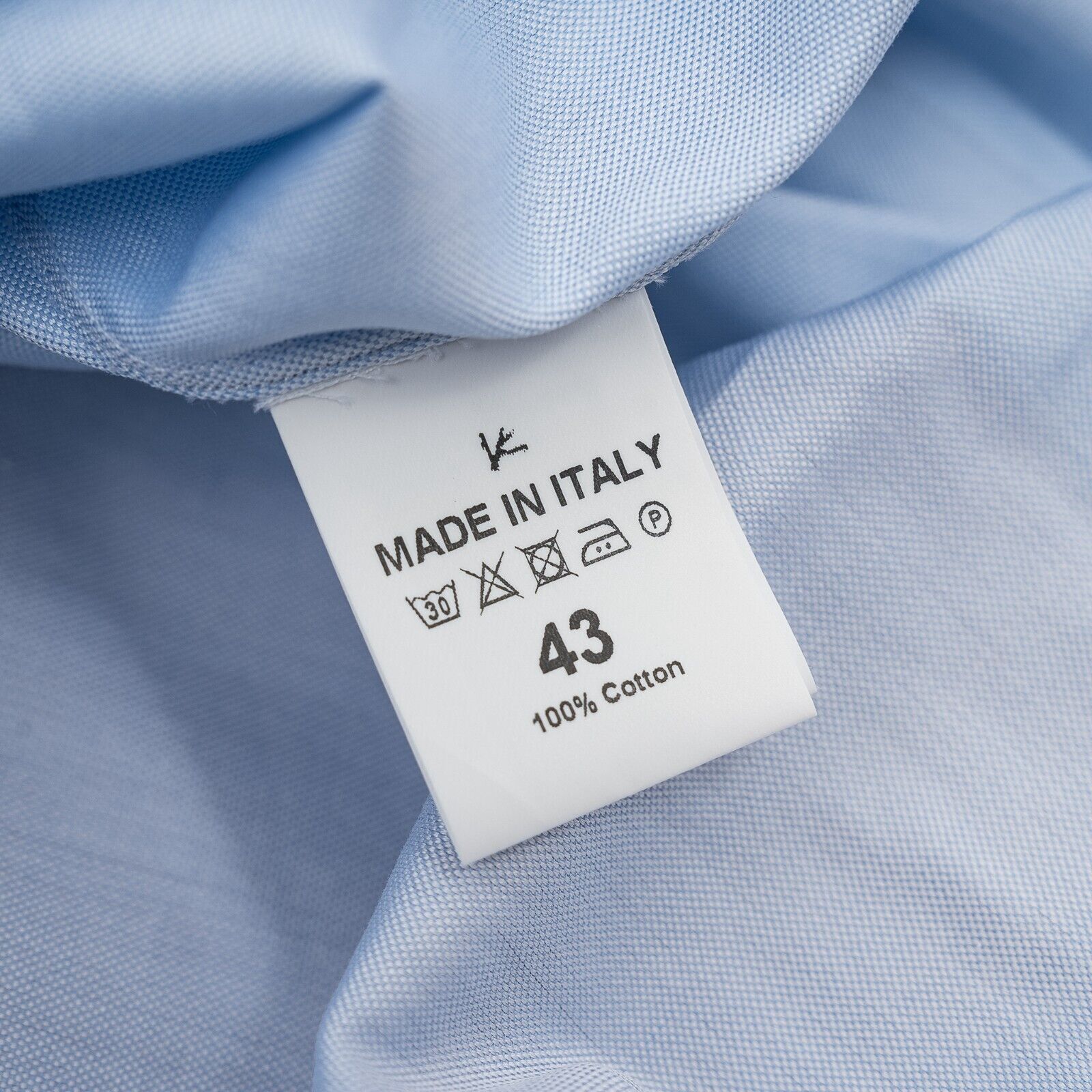 690$ ISAIA NAPOLI Blue Solid Hand-Sewn Sartorial Dress Shirt Popeline Cotton
