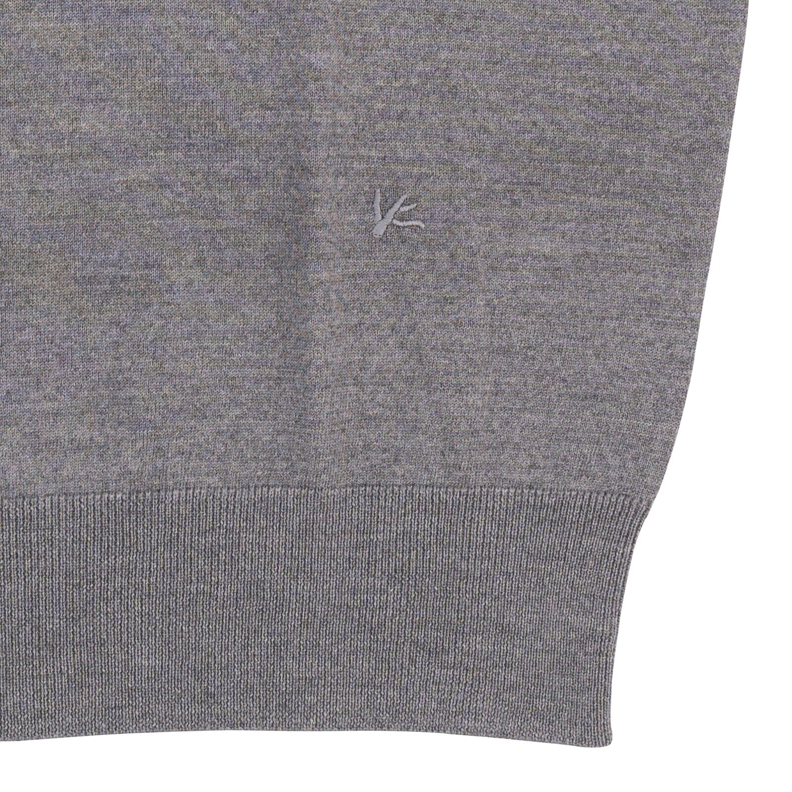 1100$ ISAIA NAPOLI Gray Knit Sweater Modern V-Neck Soft Wool Size M