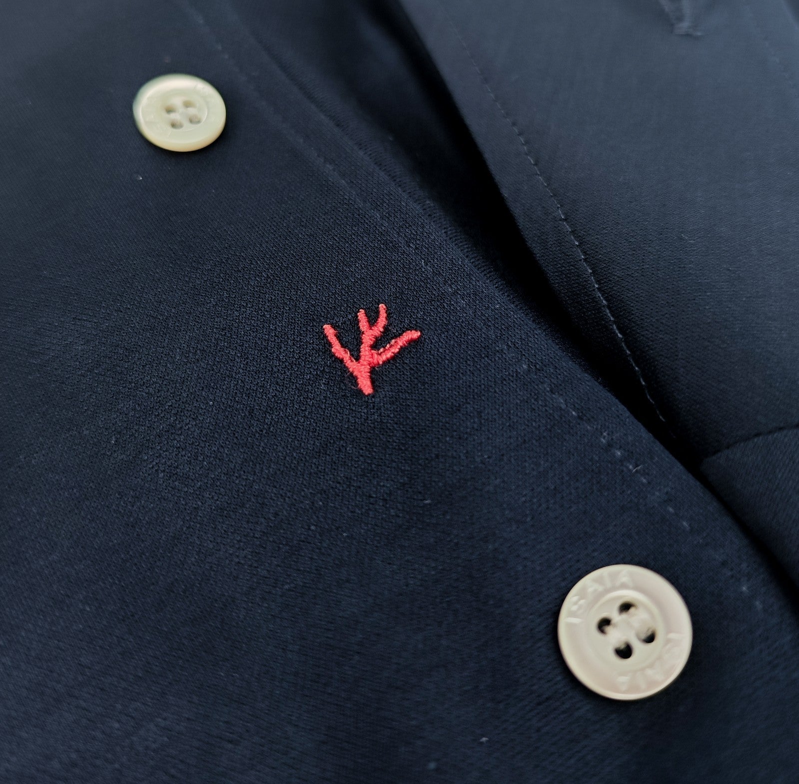 815$ ISAIA Dress Shirt Blue Navy Jersey Filo di Scozia Stretch Cotton 17.5 - 44