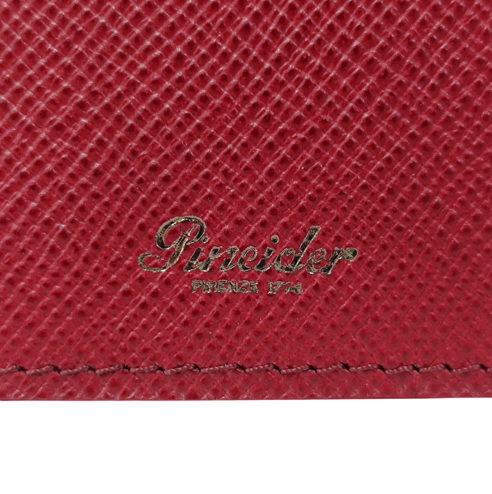 220$ PINEIDER FIRENZE 1774 Passport Holder Saffiano Grain Calf Noble Red