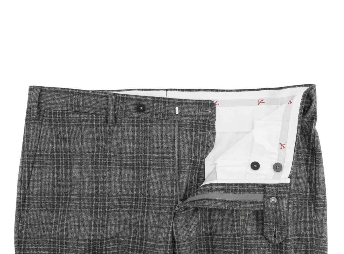 $6500 ISAIA NAPOLI "Marechiaro" Gray Suit Hand-Sewn Glen Plaid Flannel Wool
