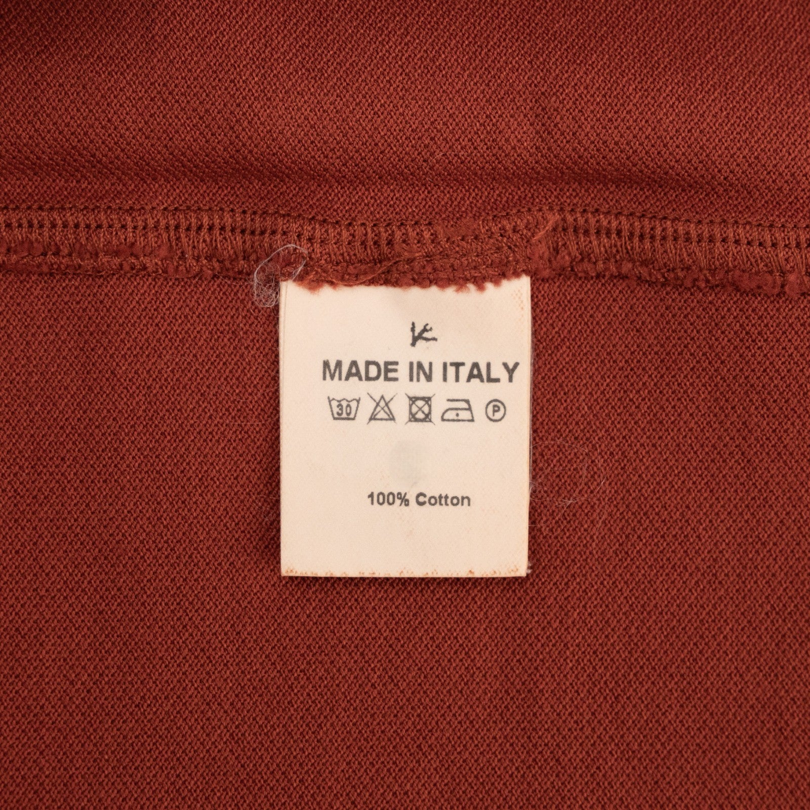 575$ ISAIA NAPOLI Garment Dyed Cotton Piquet Short Sleeve Polo Rust