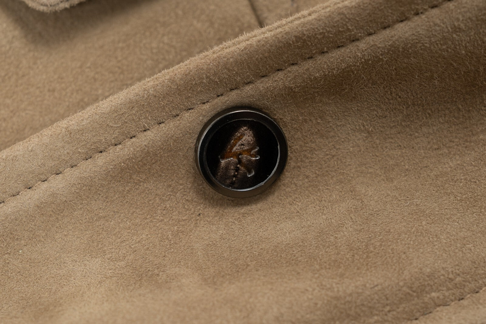 4800$ ISAIA NAPOLI Beige Field Jacket Coat Suede Lambskin Leather 40 US 50 EU