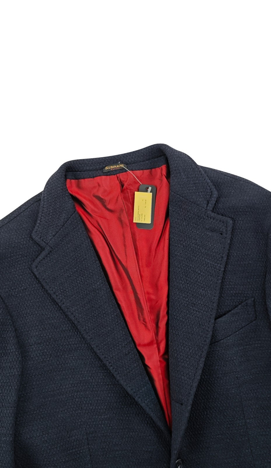 $1630 RUBINACCI NAPOLI Blue Jacket Sport Coat Knit Wool Stretch 44 US / 54 EU