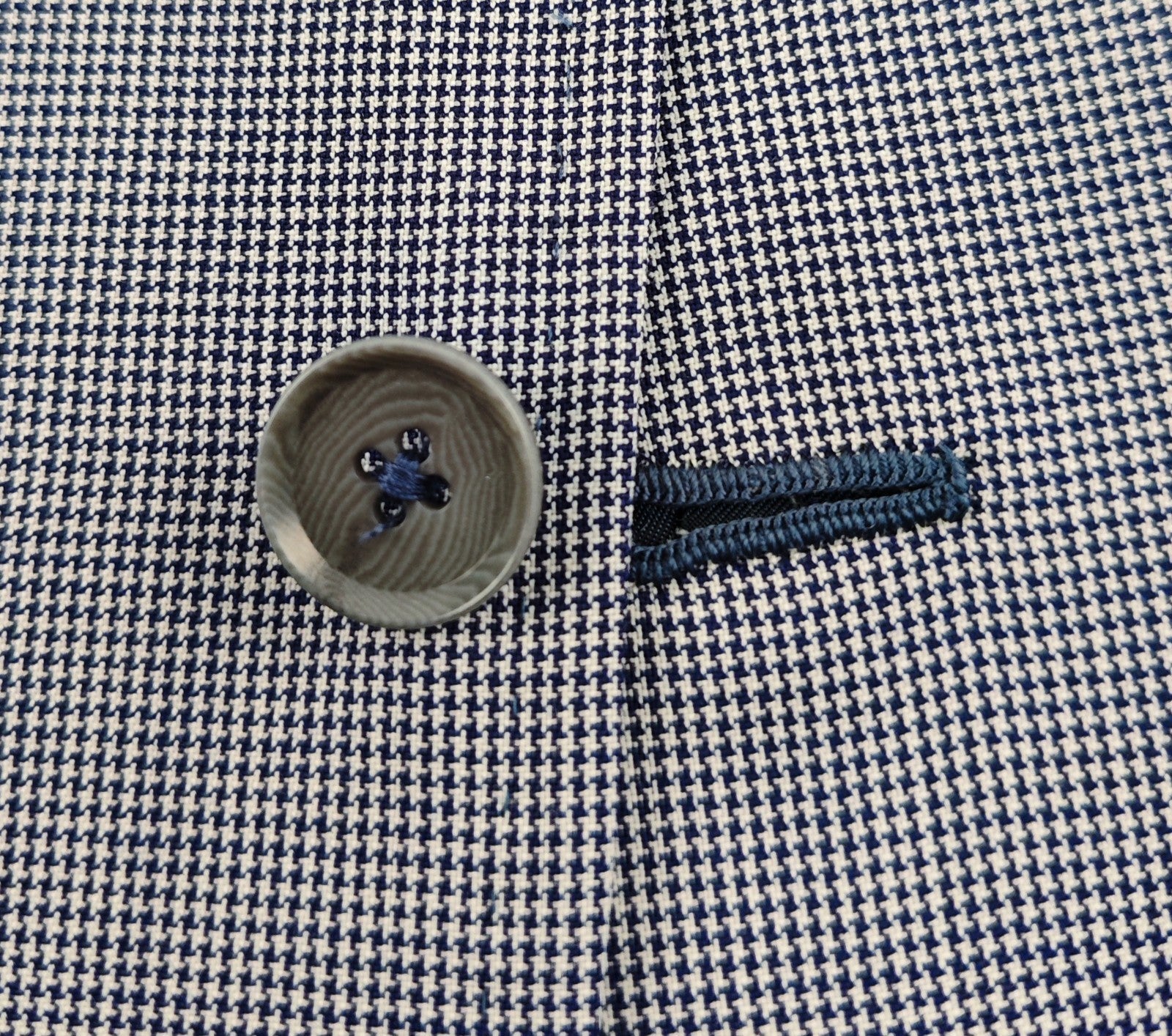 $4850 ISAIA NAPOLI Blue Houndstooth Sport Coat Fine Wool 38 US / 48 EU 8R