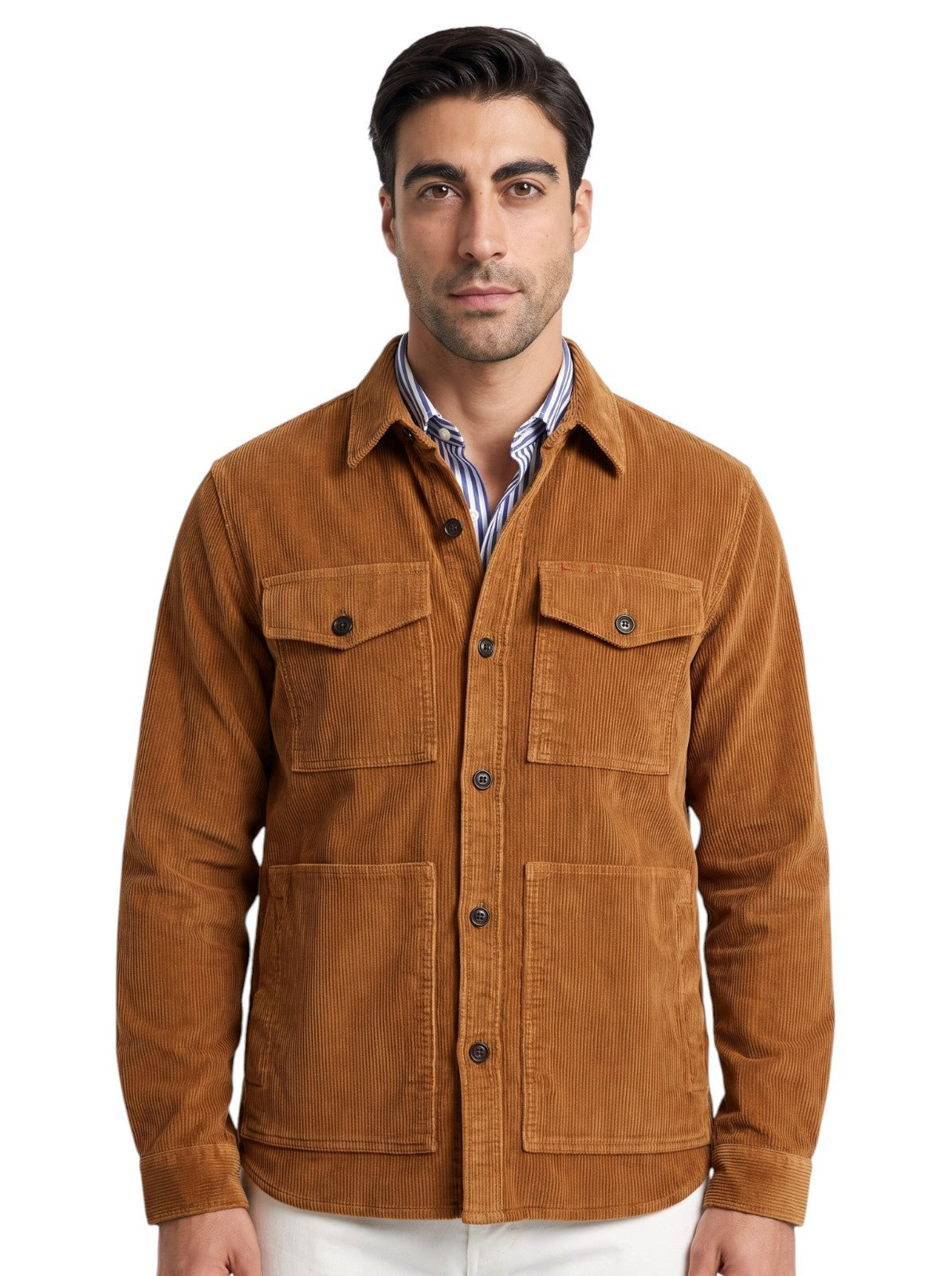 $1250 ISAIA Rust Hand-Sewn Overshirt Jacket Corduroy Cotton Comfort Project