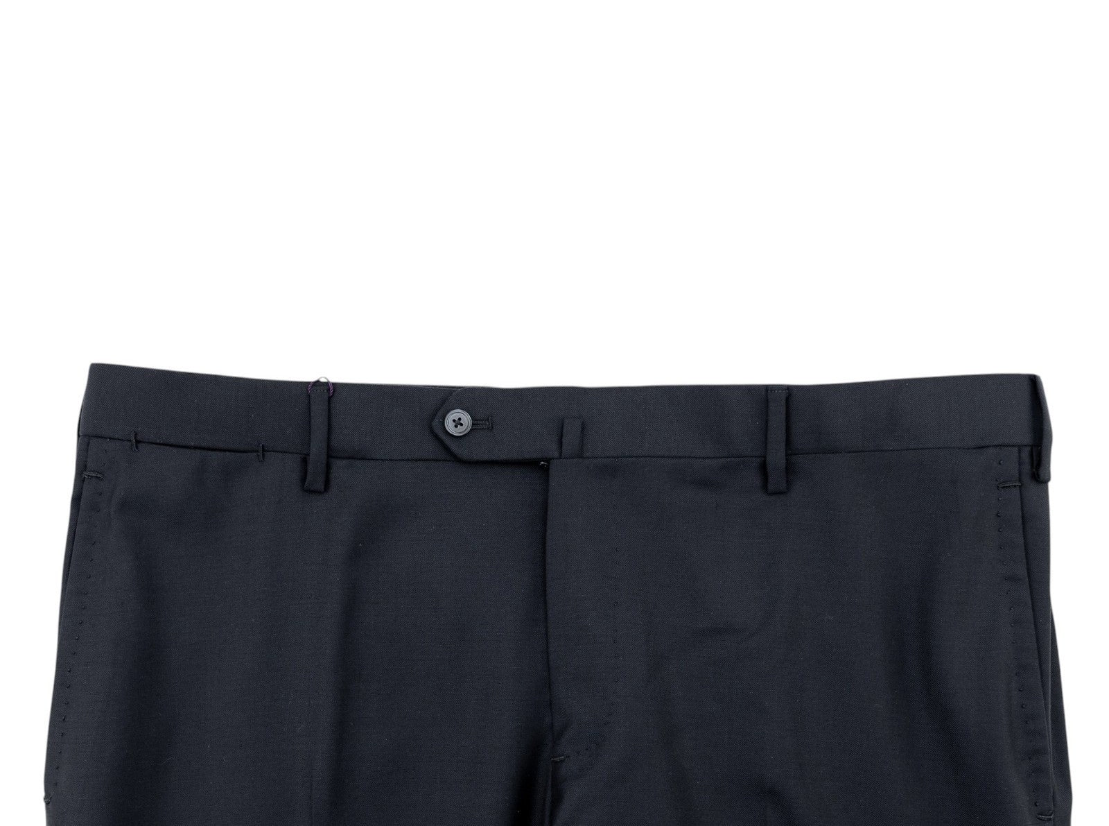 1750$ ISAIA Hand-Sewn Tapered Dress Pant Wool 160's Blue Navy 40 US / 56 EU 8R