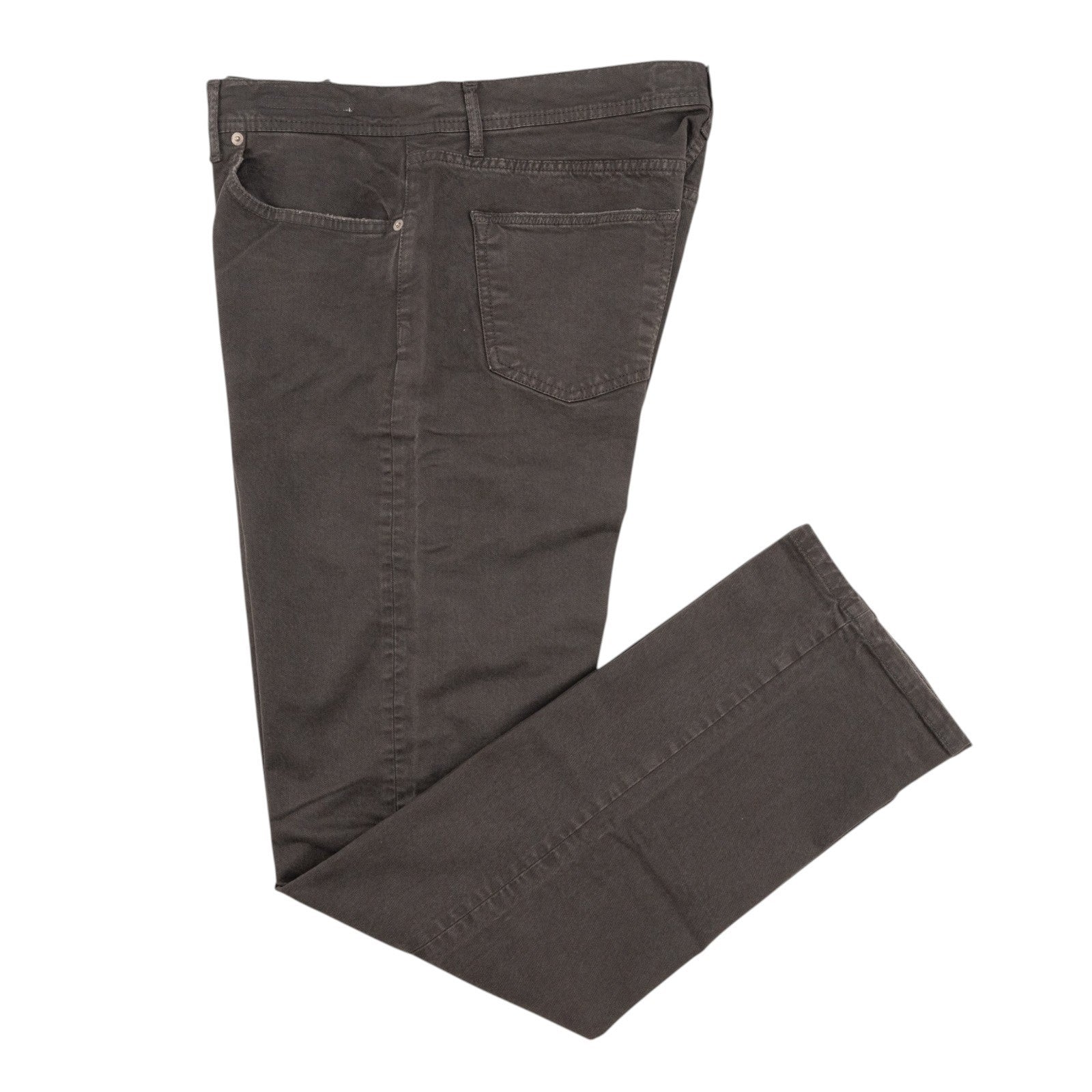 415$ LUIGI BORRELLI NAPOLI Washed Dark Brown Denim Jeans Cotton 36 US / 52 EU