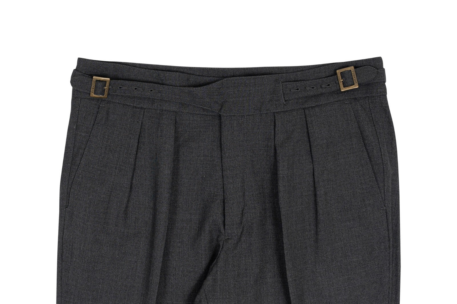 670$ RUBINACCI NAPOLI "Manny" Gray Wool High Rise Pant Gurkha 38 US / 54 EU