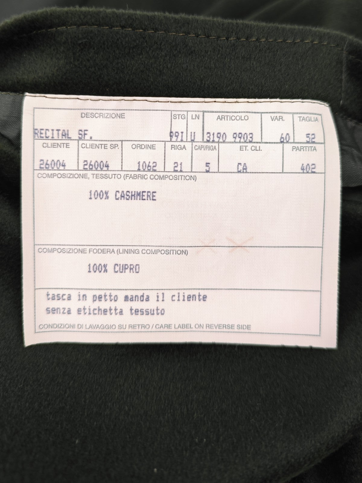 BEL Y CIA Barcelona 100% Cashmere Overshirt Jacket Dark Green 42 US / 52 IT