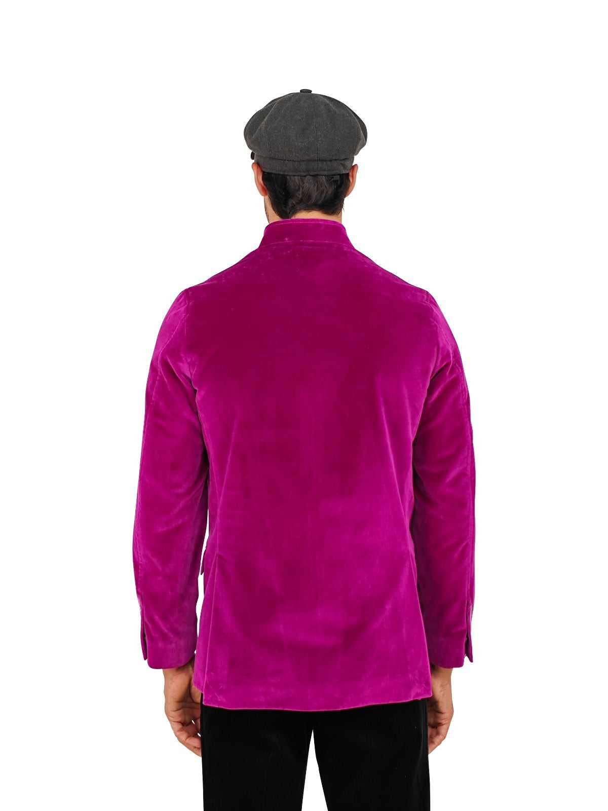 $1960 RUBINACCI NAPOLI "Vienna" Purple 5 Buttons Guru Jacket Velvet Cotton